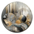 thumbnail image 3 of Designart "Marble Abstraction in Soft Colors I" Abstract Marble Metal Round Art Living Room, 3 of 5