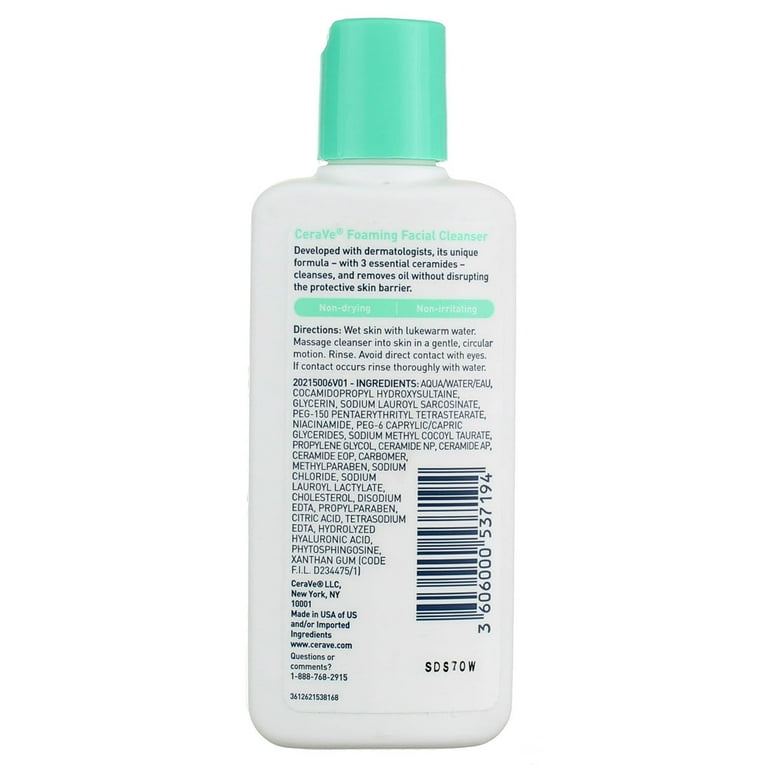 Cerave foaming facial cleanser ingredients online