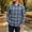 Dark Blue, variant on Mens Flannel Plaid Shirts Vintage Casual Collared Button Down Long Sleeve Shirts Comfort Fall Winter Coat Jackets for Business Work Office