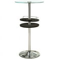 thumbnail image 1 of Coaster Table de Bar en Verre Ronde Contemporaine avec Base en Métal en Clair, 1 of 3