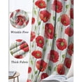 thumbnail image 3 of Red Poppy Kitchen Curtains Pastoral Flowers Green Leaves Vintage Botanical Cafe Short Curtains for Bathroom Blackout Window Curtain Small Window Treatment Drapes for Bedroom Living Room 27.5"x39"x2, 3 of 9