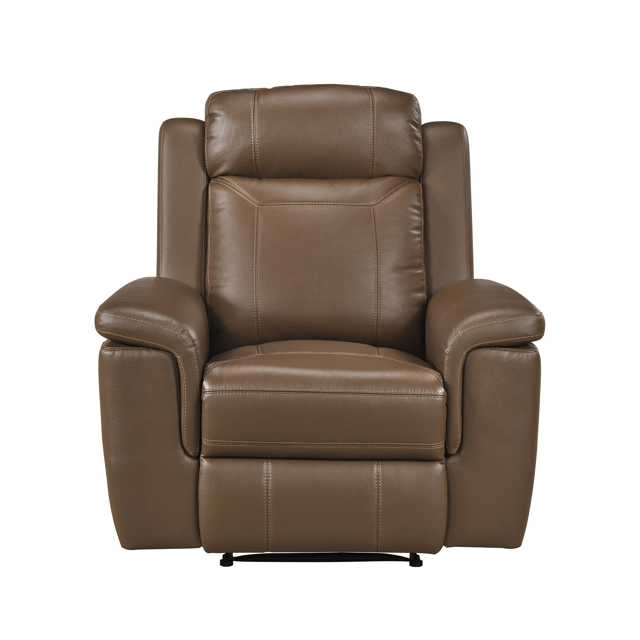 OakvillePark Livaro Leather Match Manual Reclining Chair, Camel