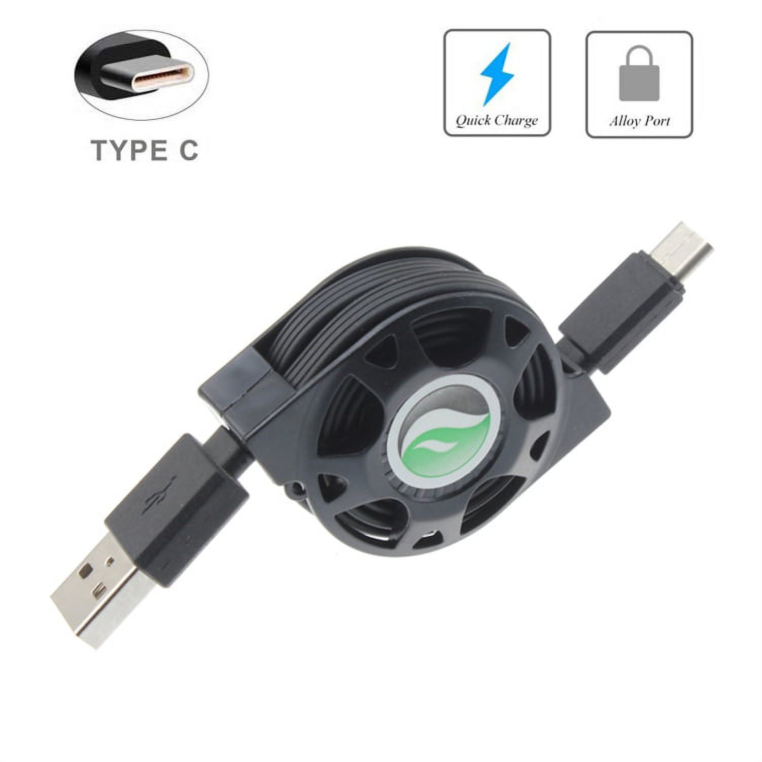 Fast 18W Home Charger w Retractable USB Cable M1M for Blackberry KEYone, Key2 LE - BLU G9, Vivo XI Plus 5 - CAT S61 S48c - Coolpad Legacy - Essential Phone (PH-1) - Google Pixel XL 3a XL 3 XL