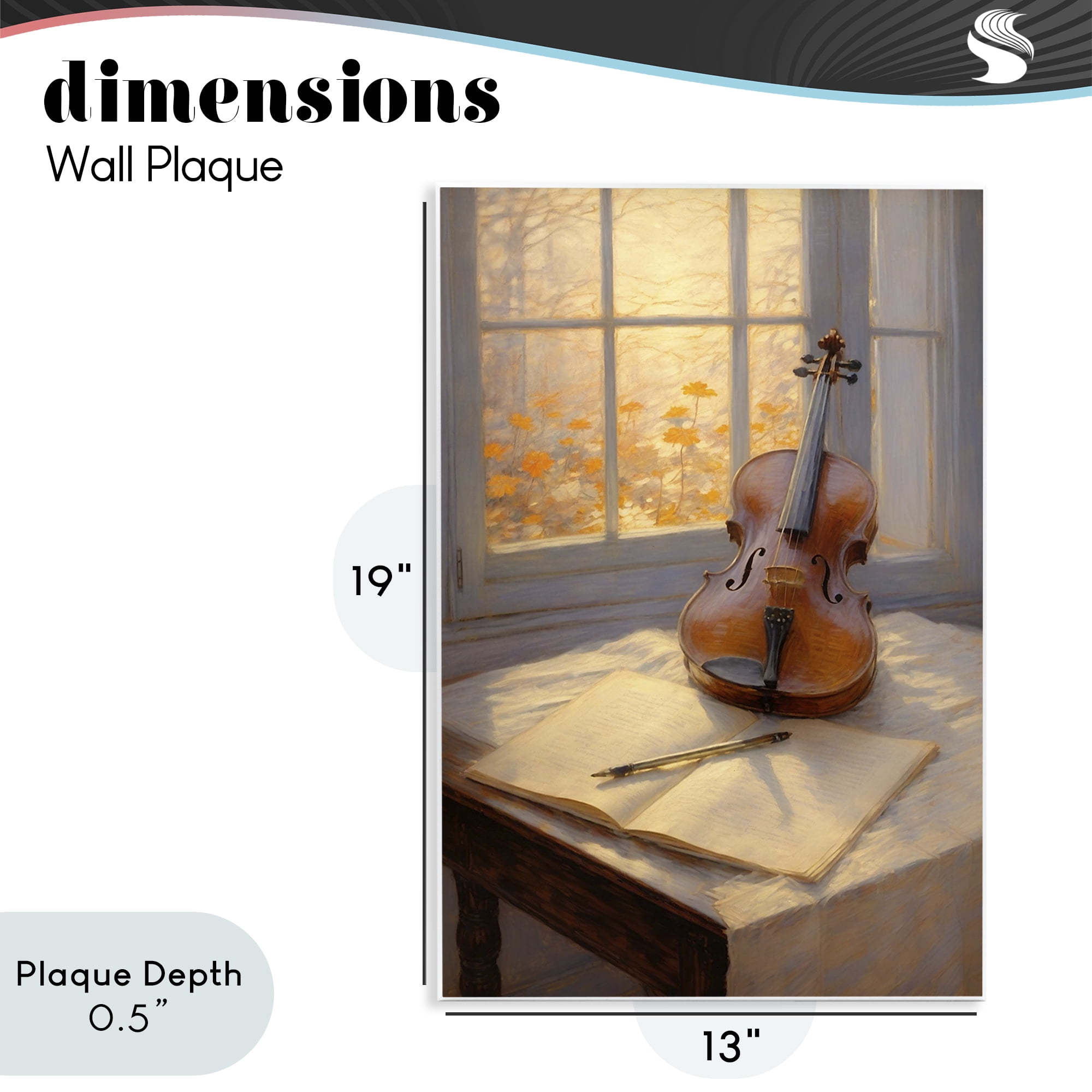 Stupell Industries Autumn Sunlit Violin Wall Plaque Art, design by Angie Hawke