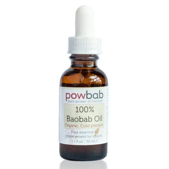 powbab 100% Baobab Oil, 1 oz. - Organic, Raw, Cold Pressed
