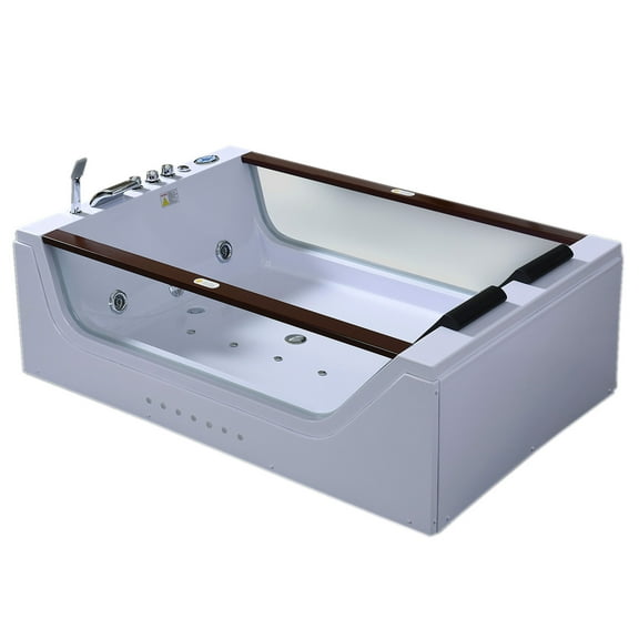 Freestanding hot tub 70.8″ X 47.2″ whirlpool tub double pump – Positano