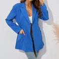 thumbnail image 1 of Vedolay Blazer Jackets for Women Suit Jackets for Women Casual Long Sleeve Lapel Button Open Front Work Office Jackets Suit,Blue XXL, 1 of 5