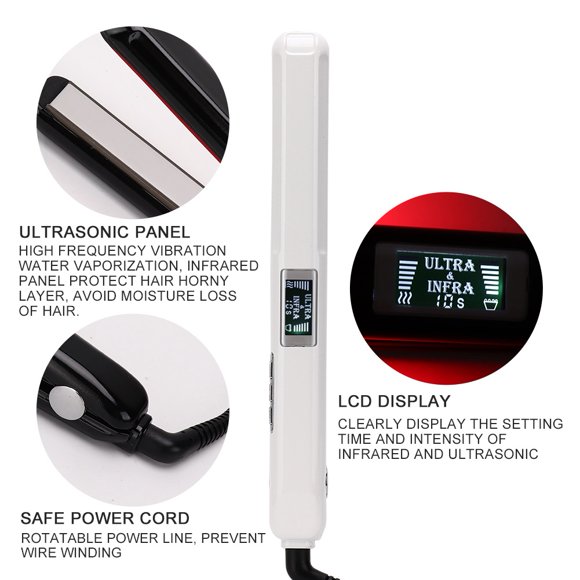 Plancha Para El Cabello, Planchas Para El Cabello Plancha Para El Cabello Frío Rizador Para Todo Tipo De Cabello Voltaje De Placa Mundial[Nosotros-Blanco] Nosotros-Blanco EOTVIA  NO