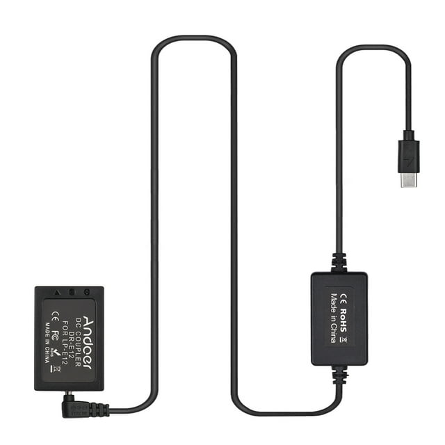Mistaha Câble PD USB Type-C vers DR-E12 Batterie Factice Coupleur DC LP-E12 Remplacement pour