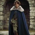 thumbnail image 4 of VZQI Renaissance Cloak with Hood Witch Hooded Cape Medieval Costume, 4 of 6