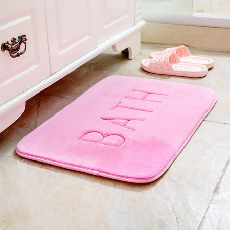 Gobestart Rugs Vertical Stripes Memory Foam Bath Mat Carpet Floor