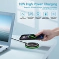 thumbnail image 2 of Cargador inalámbrico sin UV, almohadilla de carga rápida para Samsung Galaxy Z Flip7 Z Fold7 S25 Edge S24 Ultra S23 S22 S21, paquete de 2 unidades de 15 W para iPhone 17, 16, 15, Pixel 10, 9a, 9, 8, 7, 2 of 7