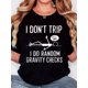 thumbnail image 1 of Camisetas con diseño gráfico para mujer, playera corta, clásico, estética, ropa de verano de los 90Women's Retro Minimalist "I Don't Trip" Graphic Tee - Casual Comfort Fit, Short Sleeve, Round Neck, 1 of 6