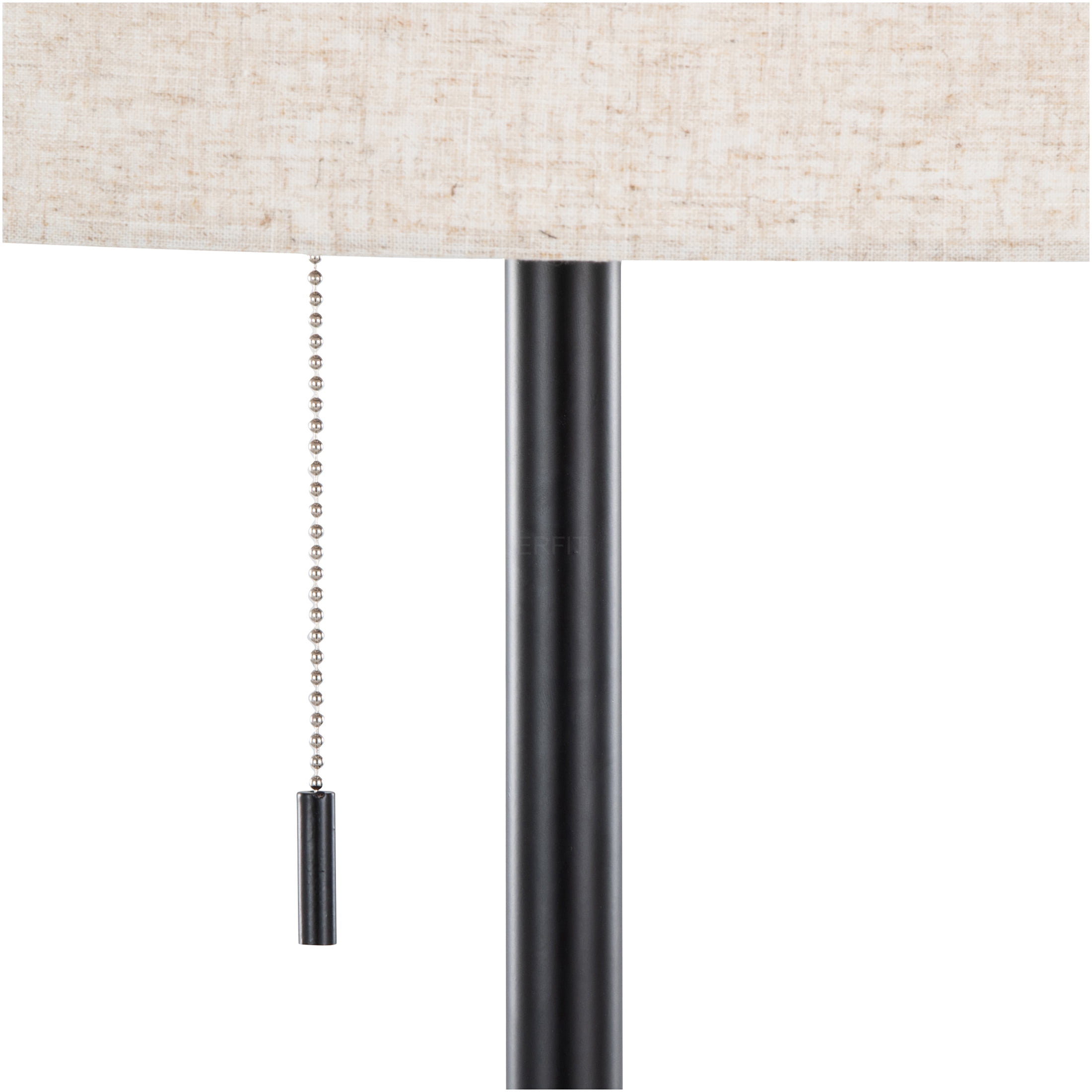 JERFIT Modern Floor Lamp with Tiered Shade, Black Metal Standing Lamp for Living Room Bedroom Office