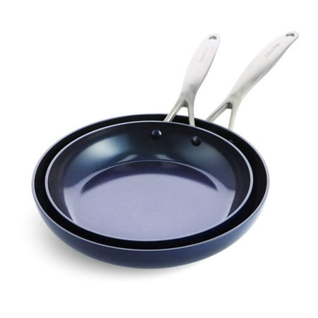 greenpan performance pro ceramic nonstick 10  and 12  frypan set