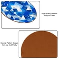 thumbnail image 5 of Israel Set of 6 Cool Round Microfiber Leather Coasters, 11x11 cm/4.3x4.3 in, Stylish Drink Mats for Home and Office Decor, 5 of 6
