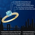 thumbnail image 2 of Gem Stone King 14K Two Tone Gold Blue Apatite and Lab Grown Diamond Engagement Ring for Women | 0.98 Cttw | Round 6MM | Gemstone Birthstone | Size 6, 2 of 6