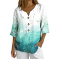 thumbnail image 2 of Xuyuer Solid Button Shirt Blouse - Women's Fashion Loose Female Neck T-Shirt Style Top for Smart Casual Office Wear, Weekend Brunch Outings & Effortless Minimalist Everyday Style, 2 of 7