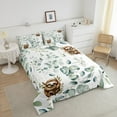 thumbnail image 4 of Kawaii Animal Bedding Twin Size Cute Sloth Comforter Set Twin, Cartoon Wildlife Duvet Insert Green Leaf Quilt Comforter, Plant Bedding Comforters & Sets Bedroom Decor, 4 of 6