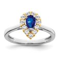 thumbnail image 1 of 14k Two-Tone Gold Sapphire and Real Diamond Ring, 1 of 1