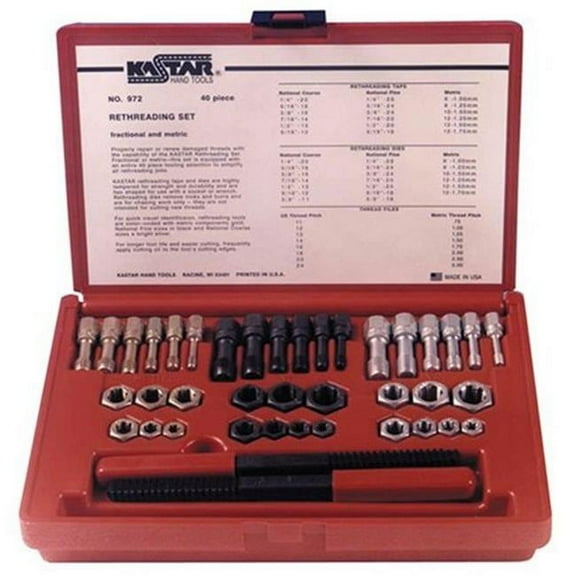 Kastar 972 40 Piece Master Rethreader Kit - Sae and Metric