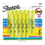 Sharpie Tank Style Highlighters, Chisel Tip, Fluorescent Yellow, 12 Count