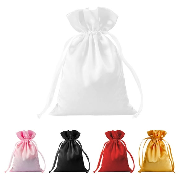Bolsas de regalo de satén Beileinice-HK, blancas, 13 x 18 cm, 30 unidades