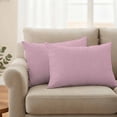thumbnail image 3 of Outdoor Waterproof Pillow Covers Pink Retro Linen Decorative Throw Pillow Protectors,Pillowcase Cushion Cases for Patio Sofa Garden Couch,20x12in,Pack of 2, 3 of 14