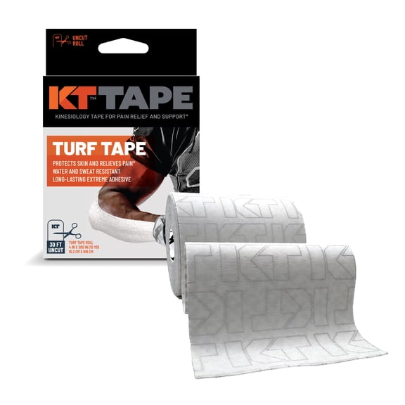 KT Tape Turf Tape Athletic Tape, Protection For Turf Burns, White, 30 ft Uncut, 1CT