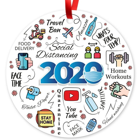 2020 Quarantined Christmas Ornament,Covid Christmas Ornament,2020 Keepsake Bauble,Christmas 2020 Lockdown Ornament, Christmas Tree Decor
