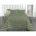 thumbnail image 2 of Ambesonne Jungle Quilted Bedspread Set 3 Pcs, Tropical Atmosphere Forest, King, Sage Green Slate Blue, 2 of 4