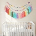 thumbnail image 3 of 2-Piece Boho Tassel & Pom Pom Garland - 6ft Long with 20 Balls, Colorful Pastel Banner for Wall Hanging, Wedding, Birthday, Baby Shower & Home Party Decor, 3 of 5