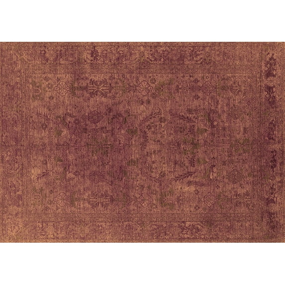 Ahgly Company Indoor Rectangle Oriental Orange Industrial Area Rugs, 6' x 9'