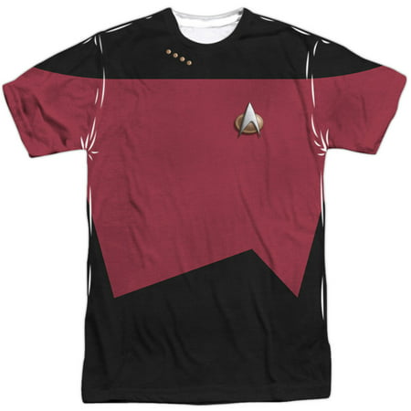 Star Trek Men's  Tng Command Uniform Sublimation T-shirt White