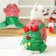 thumbnail image 2 of Dog Sweater, Christmas Reindeer Green Striped XL, 1 Piece Soft Warm Pet Apparel Outfit, for Holiday Party Daily Walk Indoor Outdoor Puppy Winter Wearing, 2 of 8