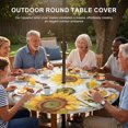 thumbnail image 3 of Round Outdoor Tablecloth with Umbrella Hole and Zipper, Yellow Sunflowers Tablecloth with Elastic Waterproof, Vintage Country Flowers Butterfly Wood Board Patio Table Covers for 55" - 60" Tables, 3 of 9