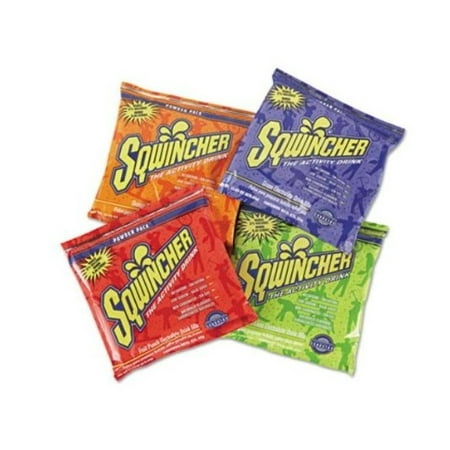 Sqwincher 23.83 Ounce Instant Powder Pack Assorted Flavors Electrolyte Drink - Yields 2 1/2 Gallons (32 Packets Per Case)