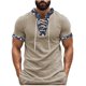 thumbnail image 2 of Ceisia Men's Slim Fit Short Sleeve Lace-Up Henley Top Ribbed Texture Paisley Patchwork Flower Collar Drawstring Spring Summer Shirt Gift, 2 of 9
