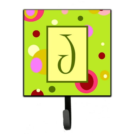 

Carolines Treasures CJ1010-JSH4 Letter J Monogram - Lime Green Leash or Key Holder 7Hx4.25W multicolor