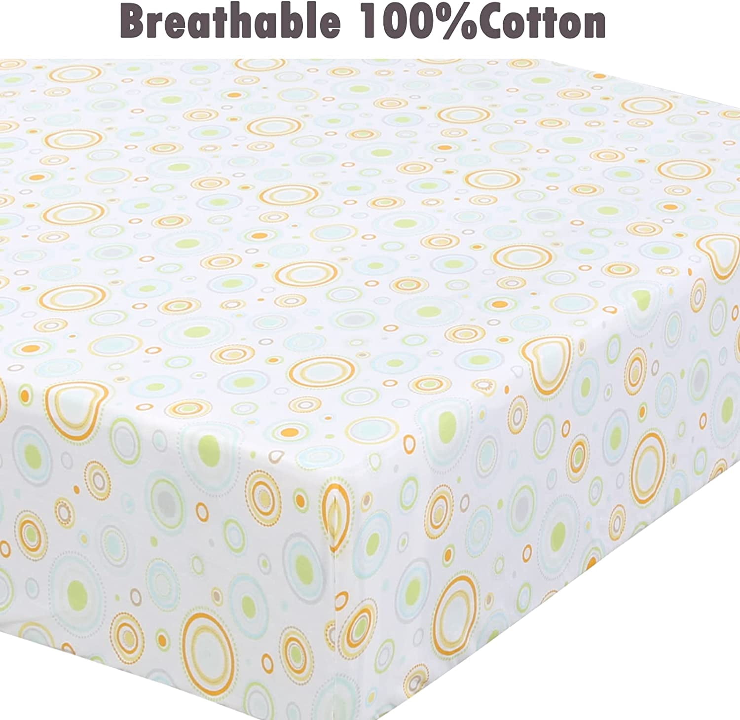 Danica 100% Cotton Fitted Baby Crib Sheet 3 Pack for baby Boys Girls |Standard Crib And Toddler Mattress Sheets | 28x52 Inch (3PK, ABC & 123)
