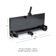 Titan Attachments 3 Point Attachment Adapter for Universal Skid Steers Quick Tach Equipment, Connects 3 Point Attachment to Cat 1 Implements, Black Finish, 2 Receiver Hitch