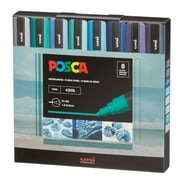 uni POSCA PC-5M Water-Based Paint Markers, Reversible Medium Tip (1.8-2.5mm), Cool Tone, 8 Pack