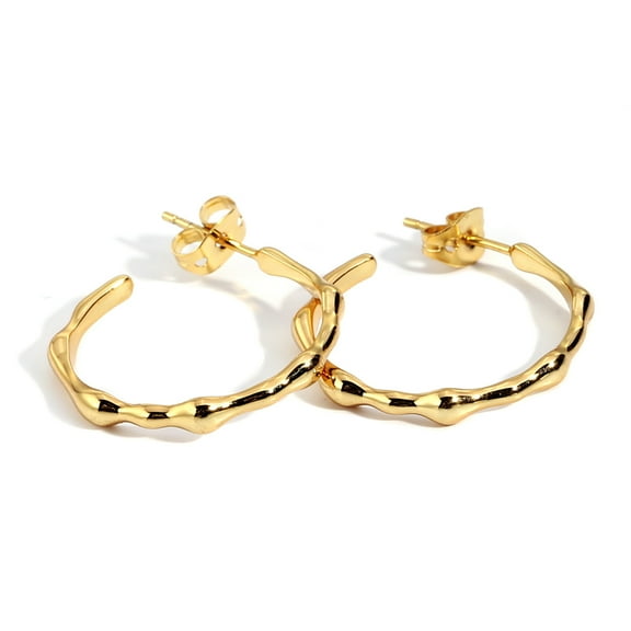 18K Gold Plated Hoop Earrings For Women | Gold Hoops Women Earrings | Gold Plated Loop Earrings For Women | Lightweight Hoop Earrings Jewelry Gift