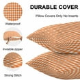 thumbnail image 5 of Outdoor Waterproof Throw Pillow Covers Set of 2 Orange Buffalo Plaid Decorative Pillowcases Square Outdoor Pillows Cushion Case 18x18 Inch Pastoral Checkered Patio Pillows for Couch Sofa Bed Garden, 5 of 9