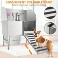 thumbnail image 2 of EastVita Stainless Steel Dog Grooming Tub,Professional Dog Wash Station with Foldable Ramp,Storage Drawer,Floor Grate & Faucet,Grooming Bathtub, 2 of 7