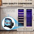 thumbnail image 4 of KNDKO 24" Dual Zone Wine & Beverage Refrigerator with Glass Door Hold 18 Bottles and 56 Can, Freestanding/Built-In Wine Fridge for Home/Office, 4 of 15