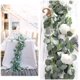 thumbnail image 5 of Guirnalda de eucalipto artificial de 12 pies, decoración de arco de boda, hojas de eucalipto de imitación, enredaderas, guirnaldas verdes hechas a mano, telón de fondo, decoración, 5 of 5