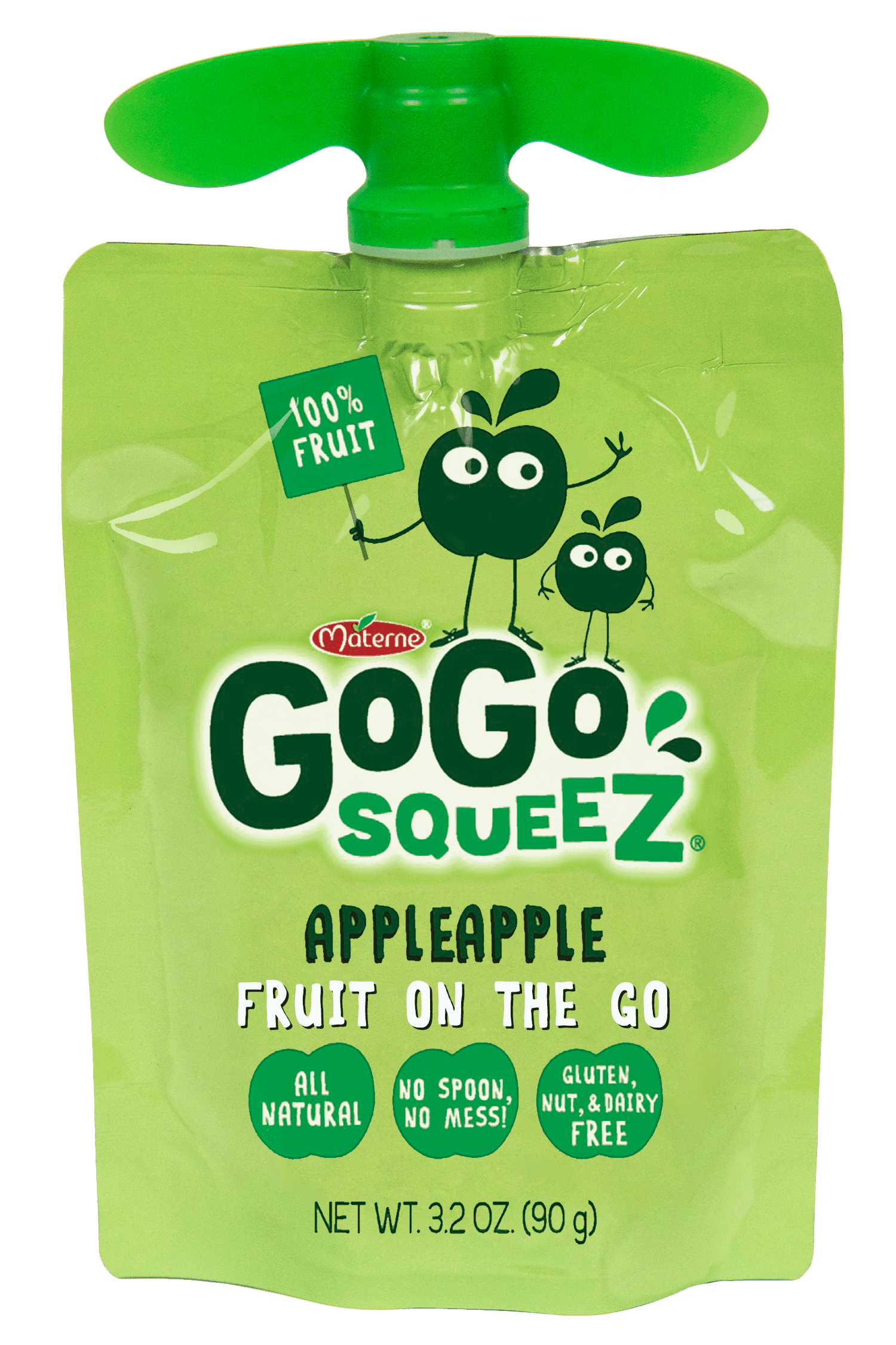 (18 Pack) GoGo squeeZ Gluten-Free Apple Apple Snack Pouch, 3.2 oz, 18 Pack