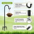 thumbnail image 3 of Outdoor Shepherd Hook, Bird Feeder Pole Holder, Garden Hanging Stakes for Solar Plant Hanger Wedding Decoration, 3 of 8