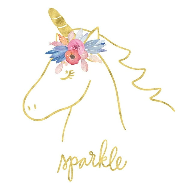 golden unicorn iii sparkle poster print by noonday design